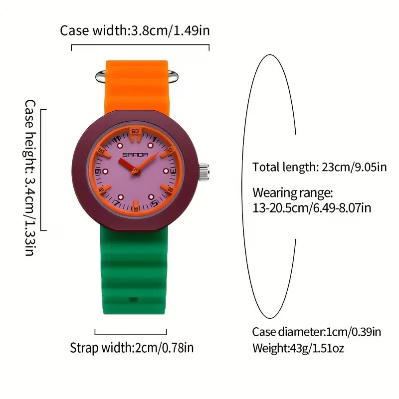 Sanda Neo-Chrono Color-Block Casual Watch