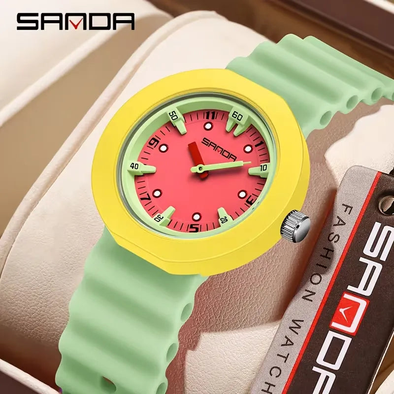 Sanda Neo-Chrono Color-Block Casual Watch