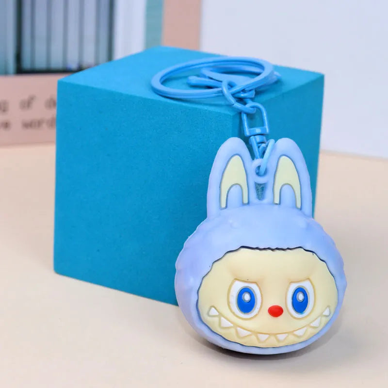 Mega Head Labubu Silicone Keychain
