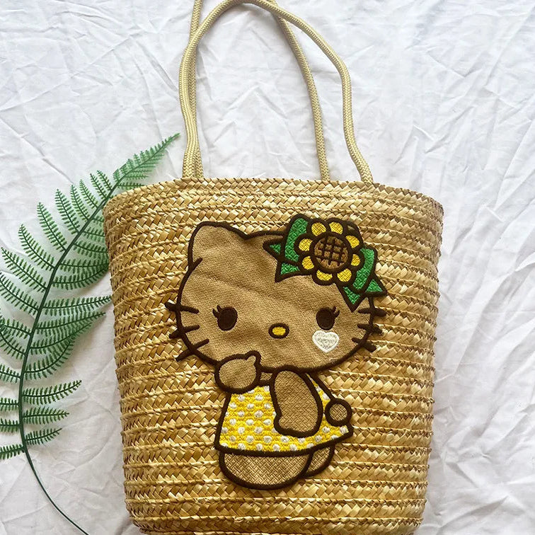 Hello Kitty Sun-Drenched Large Woven Tote Bag