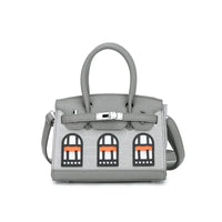 BRKN Architectural Facade Croco-Embossed Handbag