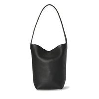 The Row Large-Capacity Pebbled Leather Bucket Bag