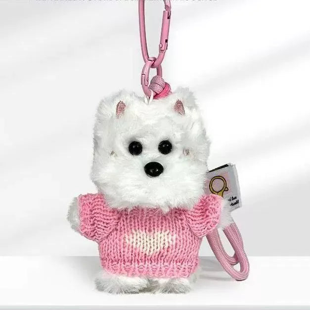 West Highland Sweater Heart Plush Keychain