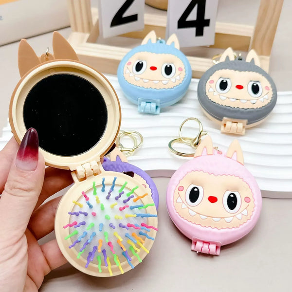 Labubu Mischief Comb & Mirror Keychain