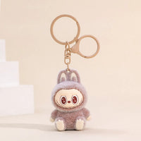 Seated Labubu Flocking Keychain
