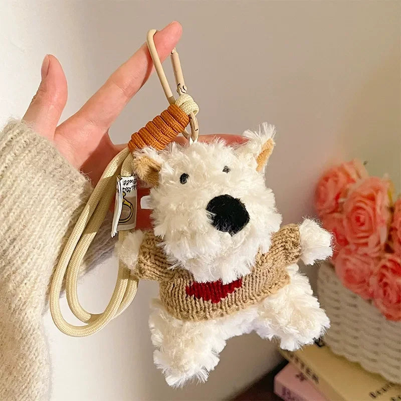 West Highland Vogue Pup Plush Keychain