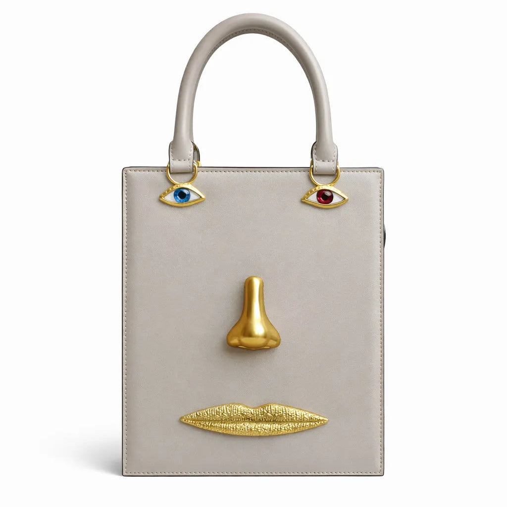 Surrealist Visage Premium Abstract Handbag