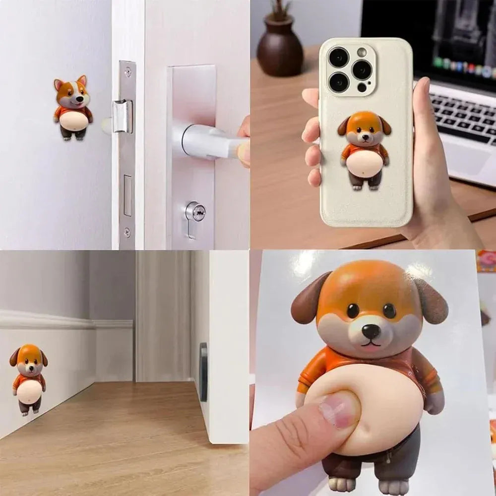 3D Chubby Puppy Belly Squishy Fidget Sticker