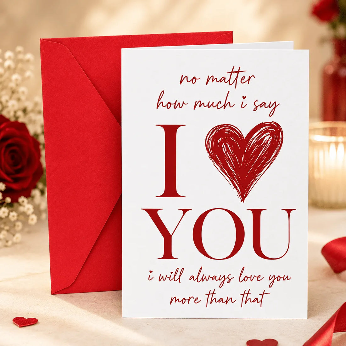 Romantic I Love You More Valentine's Day Card