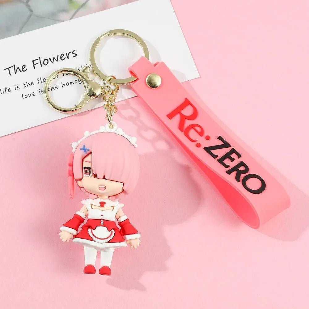Re:Zero Chibi Character Silicone Keychain