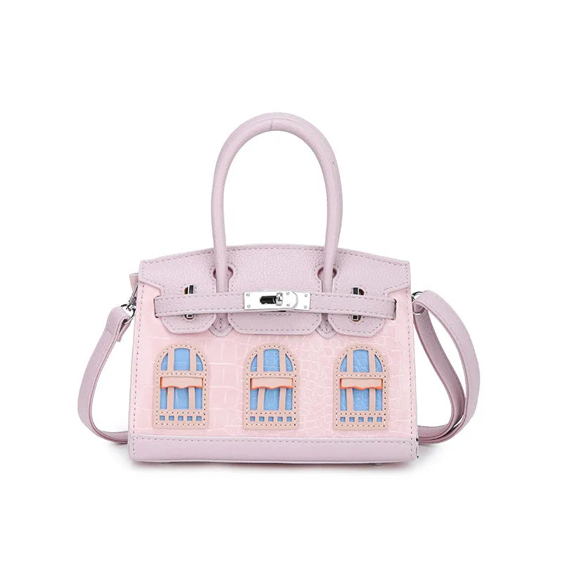 BRKN Architectural Facade Croco-Embossed Handbag