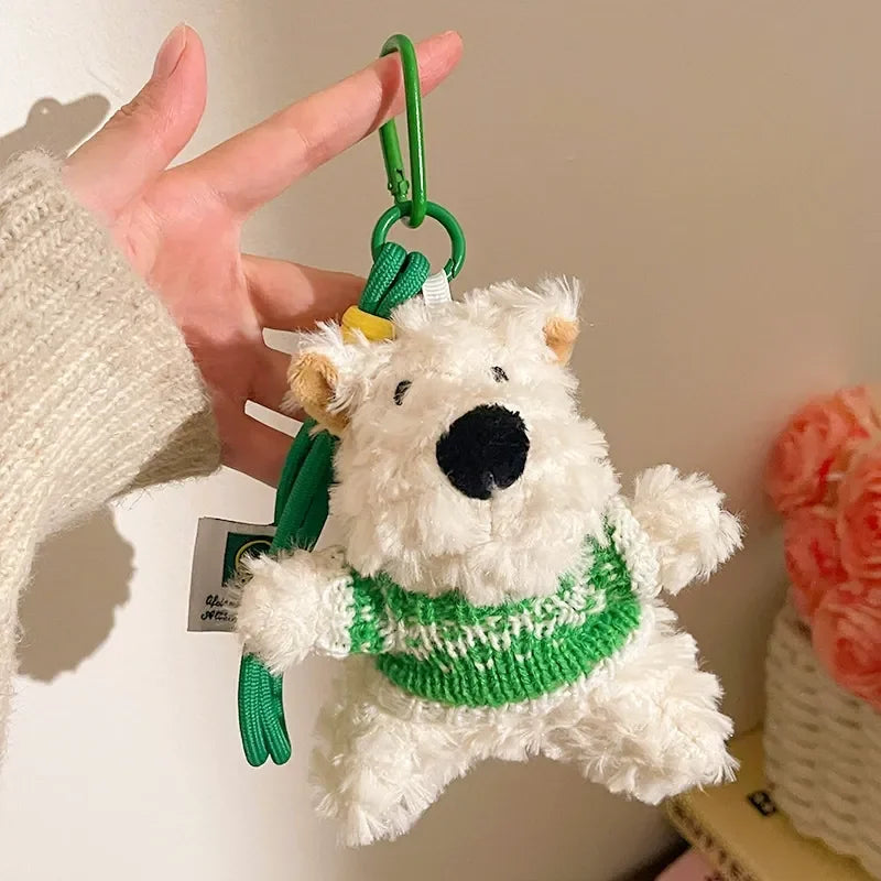 West Highland Vogue Pup Plush Keychain