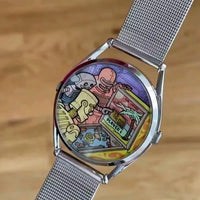 Retro Cyber Pinball Arcade Robot Novelty Watch