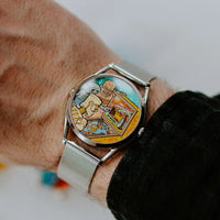 Retro Cyber Pinball Arcade Robot Novelty Watch