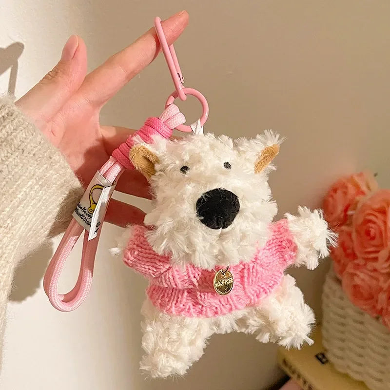 West Highland Vogue Pup Plush Keychain