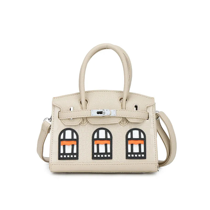 BRKN Architectural Facade Croco-Embossed Handbag