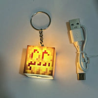 Minekraft Block Beacon LED Keychain