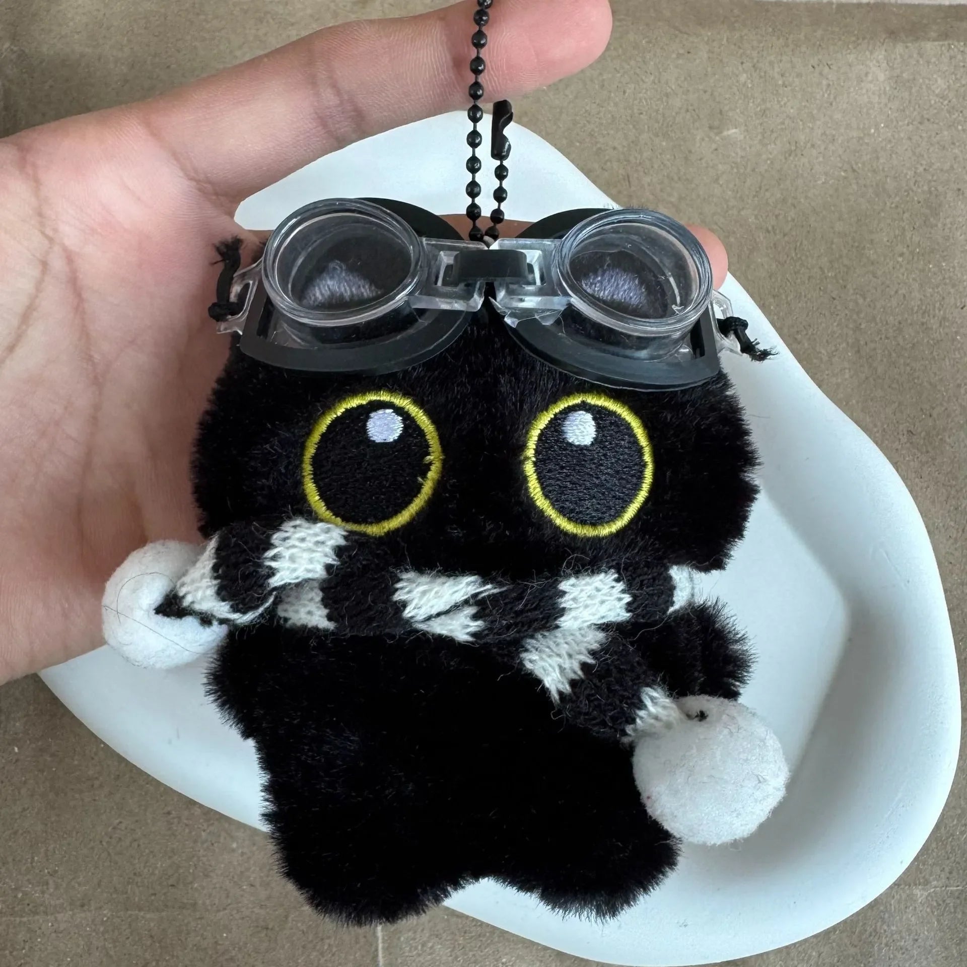 Black Hero Cat Plush Keychain