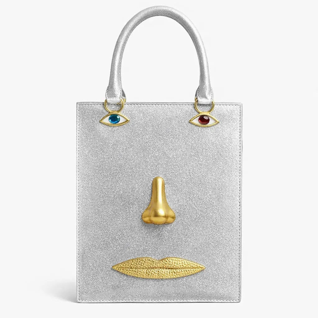 Surrealist Visage Premium Abstract Handbag