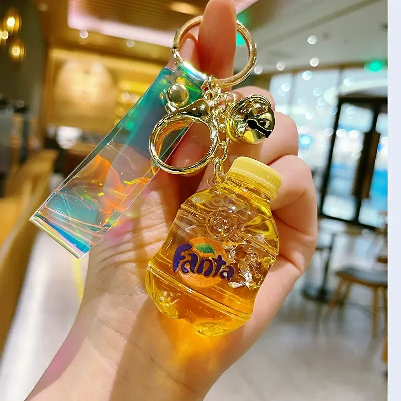 Soda Liquid Bottle Sparkle Keychain