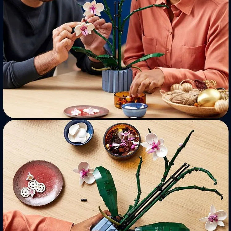 Orchid Flowers Botanical Building Blocks (608 Pcs)