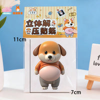 3D Chubby Puppy Belly Squishy Fidget Sticker
