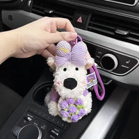 West Highland Floral Gift Plush Keychain