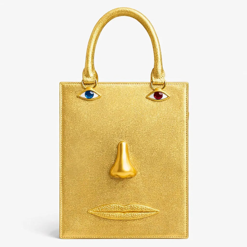 Surrealist Visage Premium Abstract Handbag