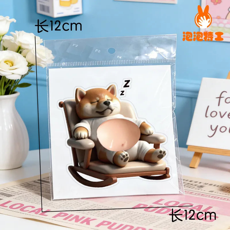 3D Chubby Puppy Belly Squishy Fidget Sticker