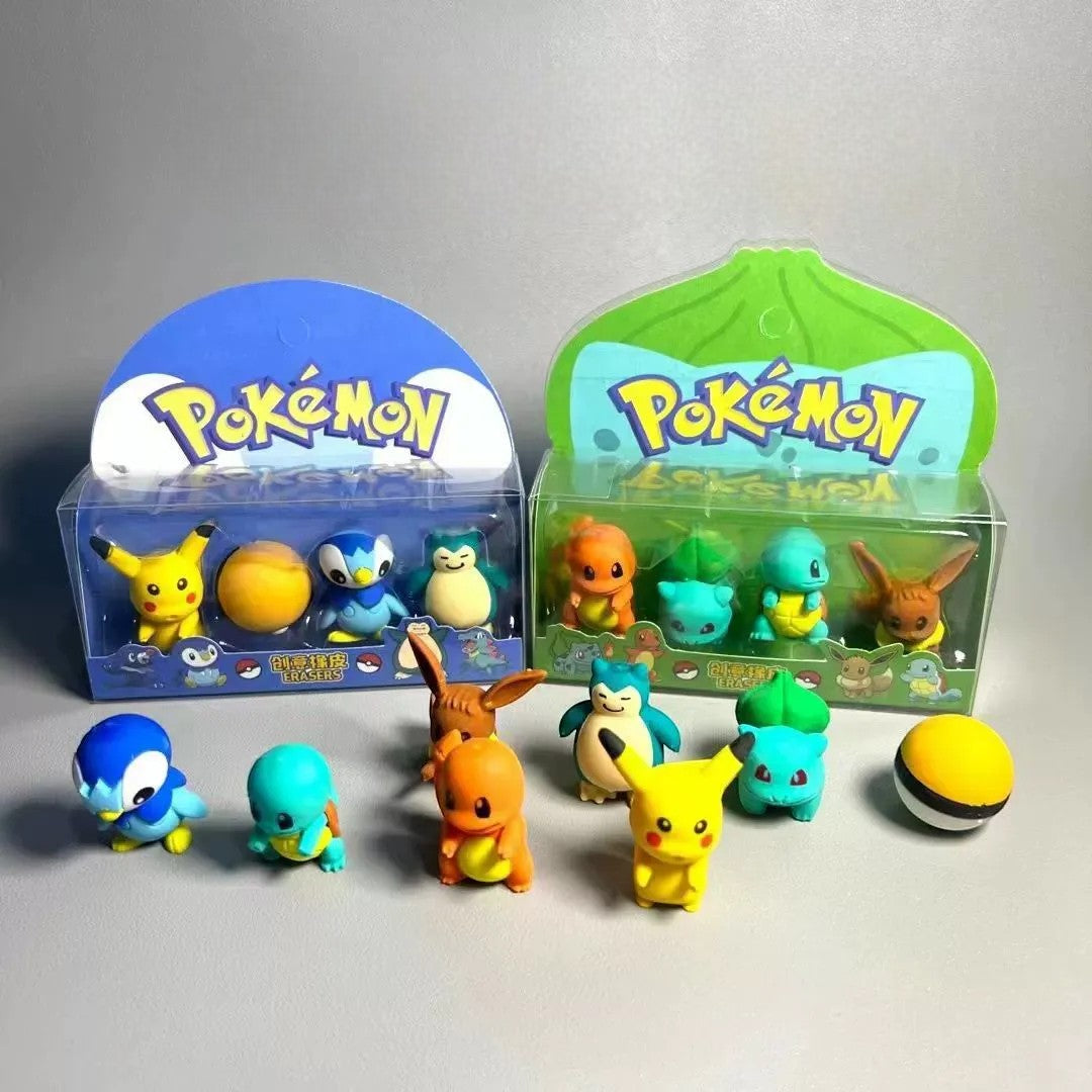 Pokimoen Champs 3D Eraser Figures (Set of 4)