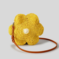 Marina-Chic Blossom Sunflower Woven Straw Bag