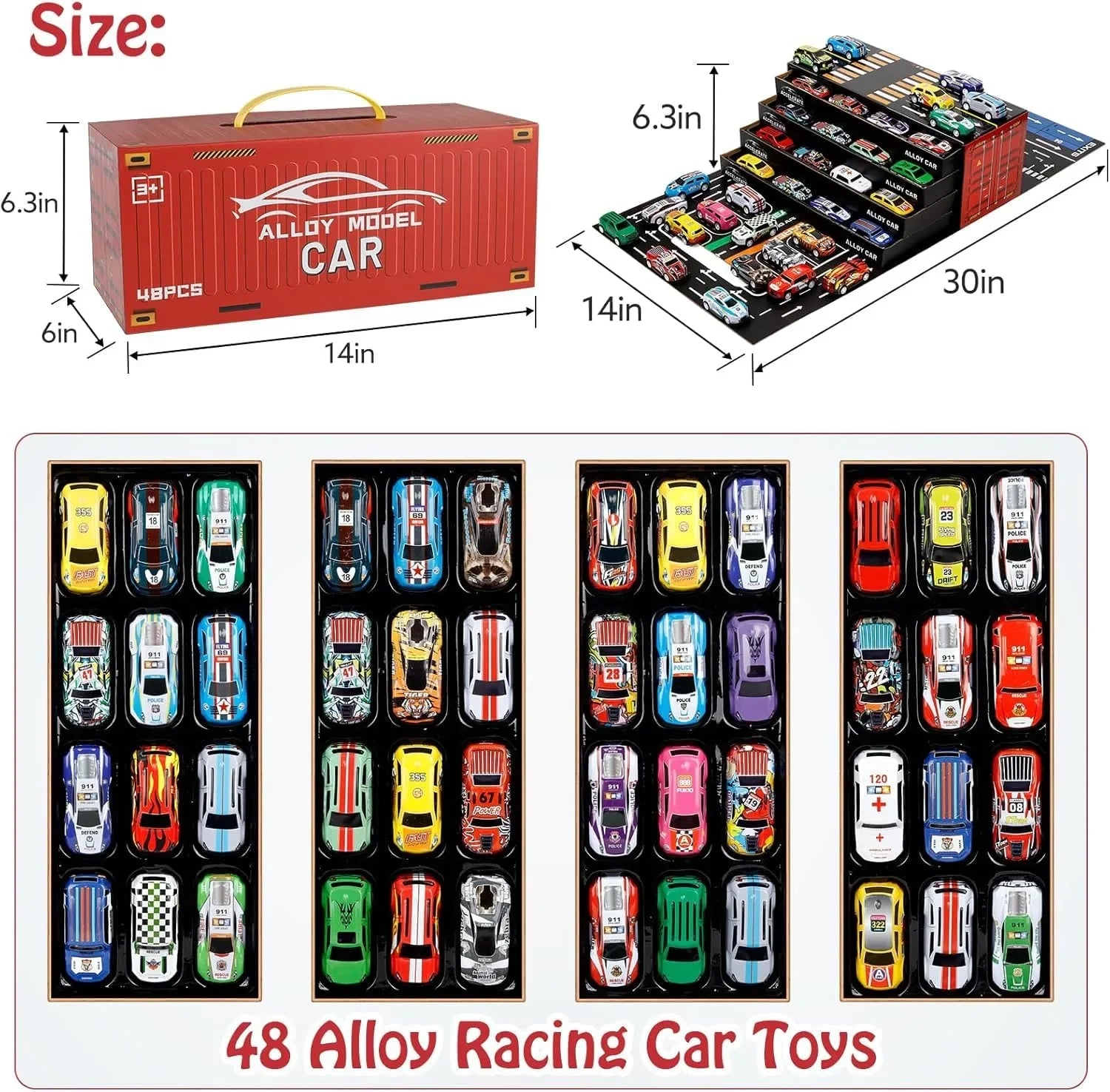 Turbo Container Alloy Cars (Set of 48 Pcs)