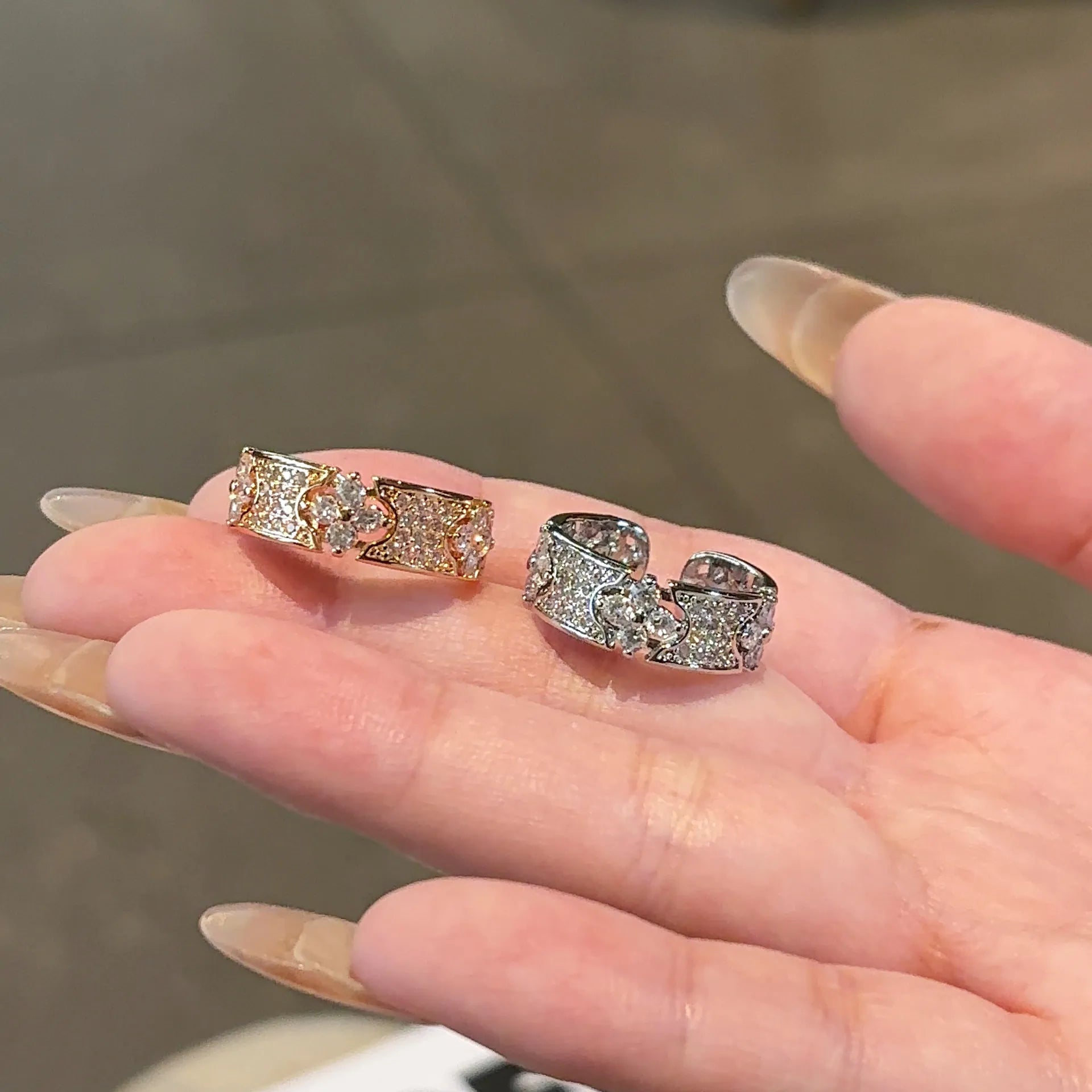 Diamond Canopy Starry Four-Leaf Clover Ring