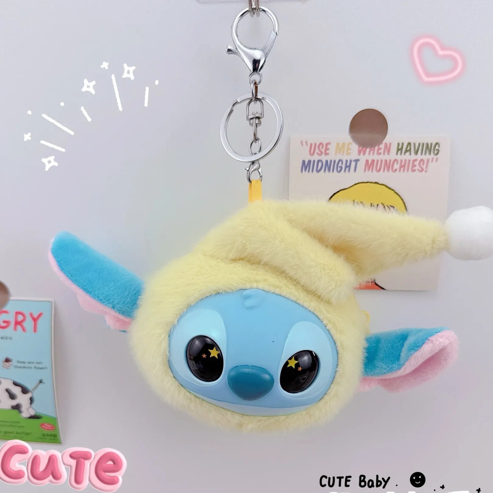 Stitch Big Head Eat Before Sleep Keychain