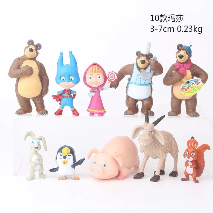 Masha and Friends Figurines (Set of 10)