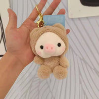 Costume Piggy Plush Keychain