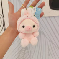 Costume Piggy Plush Keychain