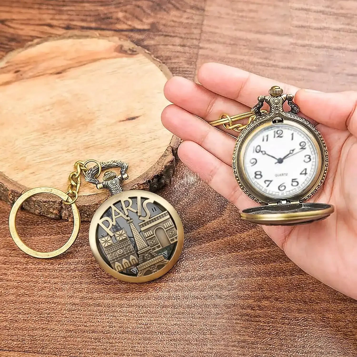 Classic Elegance Pocket Watch Keychain