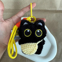Black Hero Cat Plush Keychain