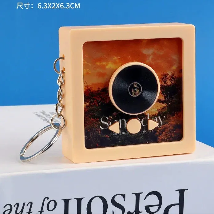 Rhythm Pulse Musical Record Keychain