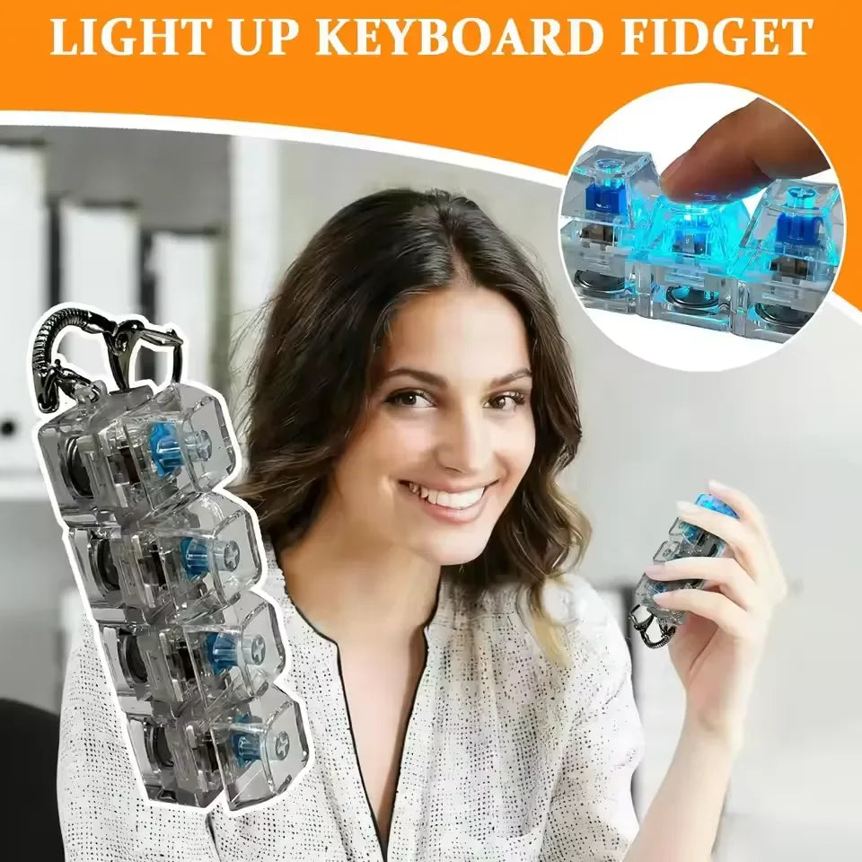 Crystal Clicker LED Keyboard Keychain