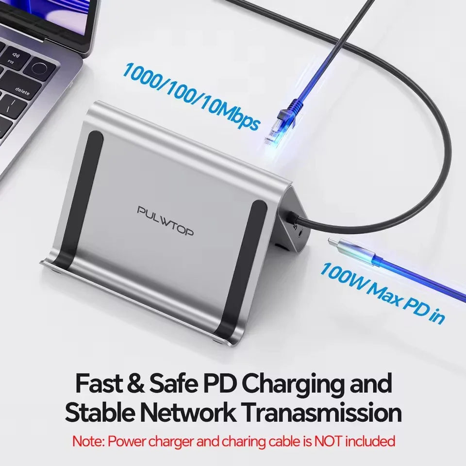 PULWTOP USB-C Dual Monitor Docking Station