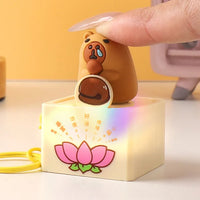 Zen Wooden Fish Capybara Fidget Keychain
