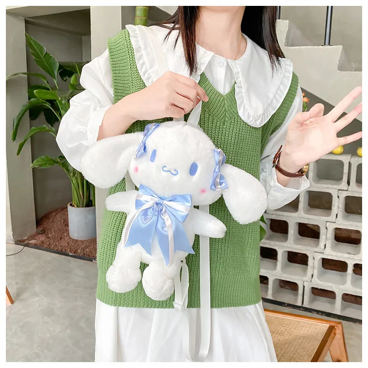 Sanliou Bow-Ribbon Duo Mini Backpack