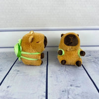 Capy Turtle Backpack Plush Keychain