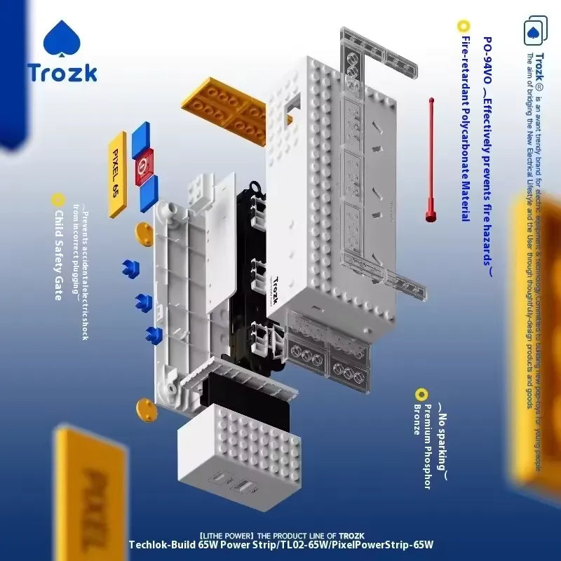 Trozk TI02 Building Blocks 65W Power Strip