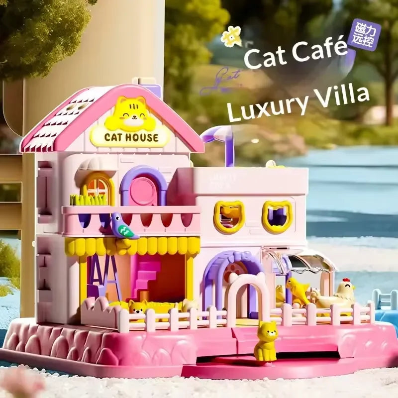 Cat Cafe Villa Magnetic Model Set