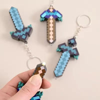 Minekraft Diamond Sword LED Keychain