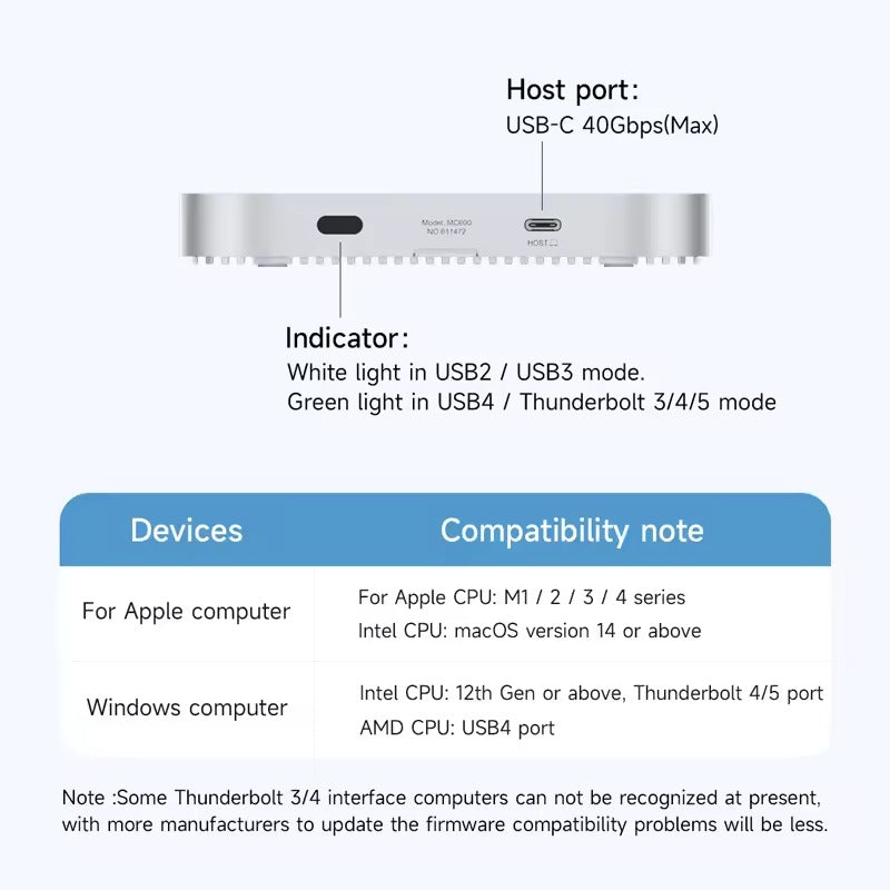 Hagibis USB4 M.2 NVMe SSD Enclosure for Mac