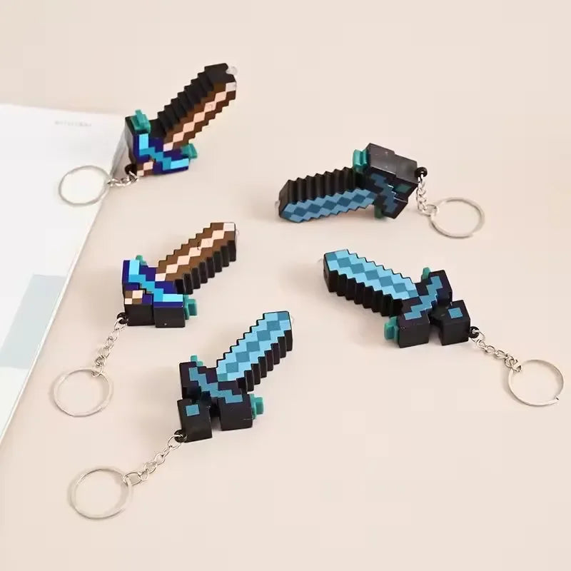 Minekraft Diamond Sword LED Keychain